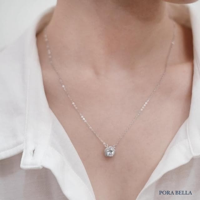 【Porabella】925純銀花朵鑲鑽吊墜 梅花項鍊 鑲鑽項鍊 鋯石鎖骨鏈 法式小眾 生日禮物送女友 Necklace