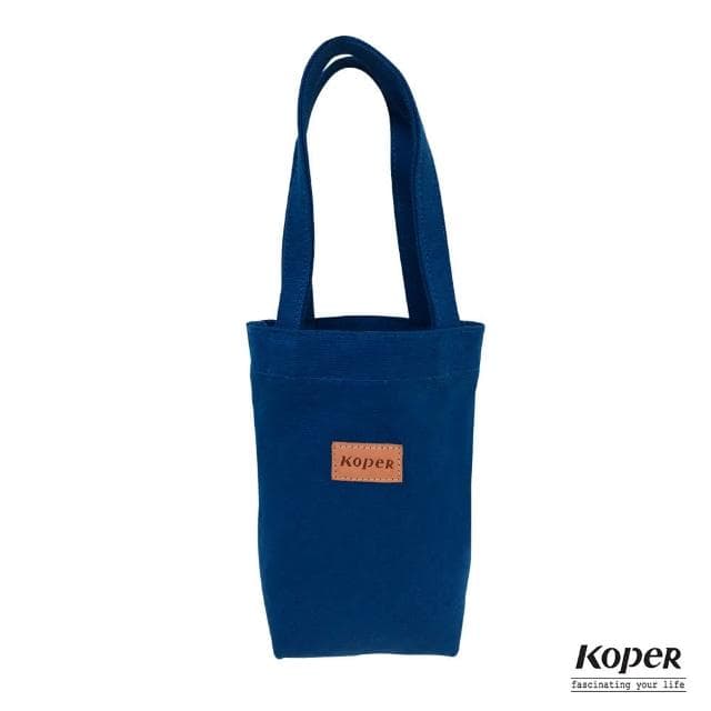【KOPER】不平帆-簡約質感飲料袋/小提袋 海軍藍 帆布 杯袋 水壺 禮物 MIT台灣製造