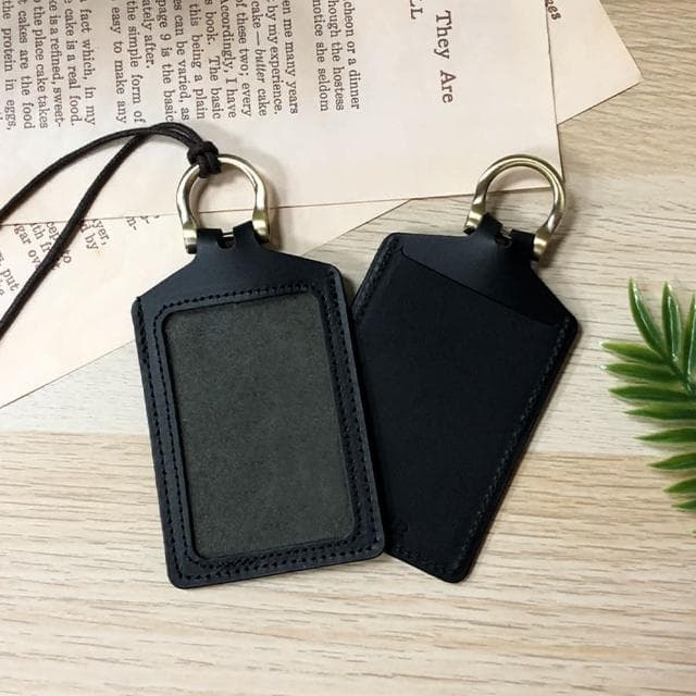 【KOPER】手工皮革-證件套 經典黑 悠遊卡套 工作證套 識別證套 禮物 MIT台灣製造