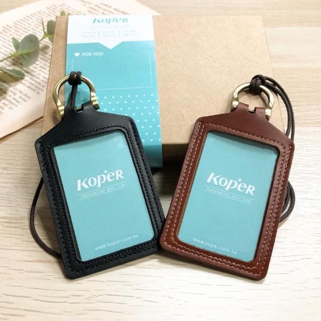 【KOPER】手工皮革-證件套 經典黑 悠遊卡套 工作證套 識別證套 禮物 MIT台灣製造
