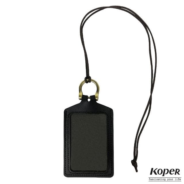 【KOPER】手工皮革-證件套 經典黑 悠遊卡套 工作證套 識別證套 禮物 MIT台灣製造