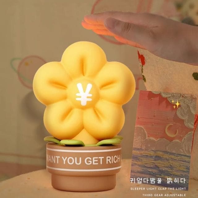 【E-Pin 逸品生活】招財有錢花趣味小夜燈(拍拍燈/起夜燈/生日禮物/交換禮物/聖誕禮物/畢業禮物)