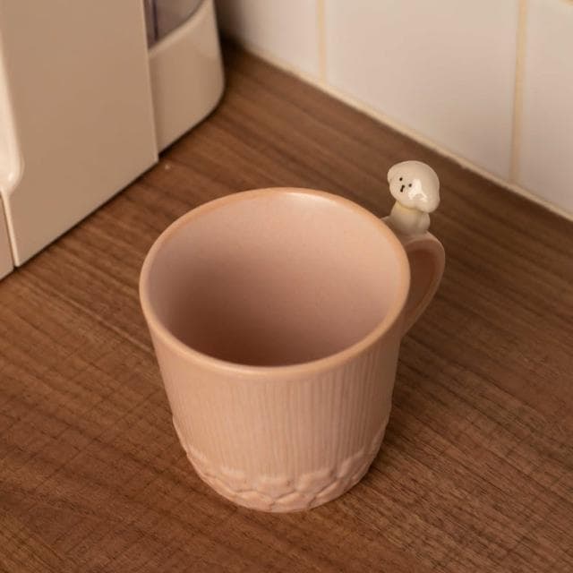 【MYUMYU 沐慕家居】粉色狗狗馬克杯馬克杯 辦公杯 粉色杯 狗狗馬克杯 陶瓷馬克杯 陶瓷杯