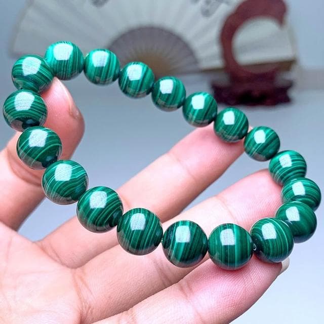 【Paiya 派亞】孔雀石手串 綠色孔雀紋千層紋孔雀石手鏈送禮好物/交換禮物