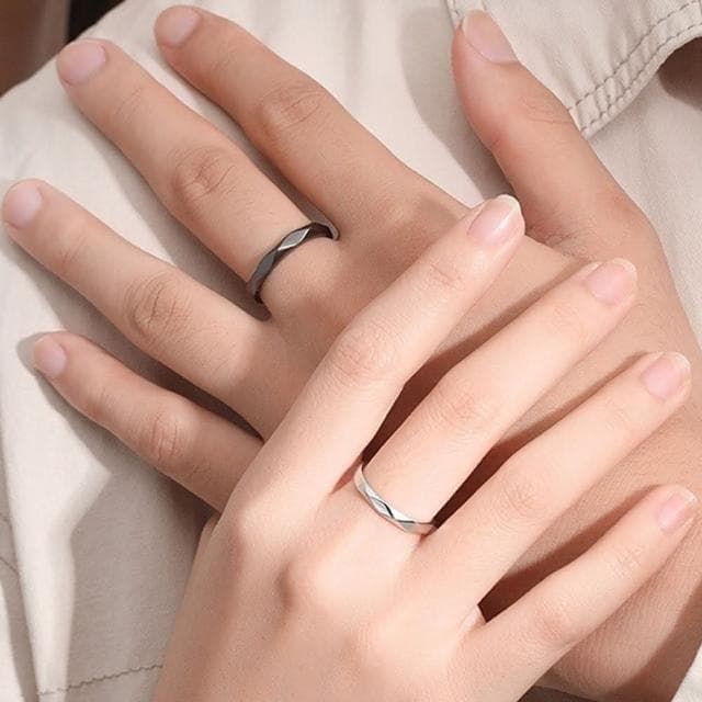 【LEEHER】女生/戒指/情侶戒指/純銀對戒/定情戒指/開口戒指/個性戒指/黑色戒指/日系對戒/女男飾品/禮物
