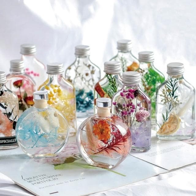 【2square shop 貳次方】永生花浮游花玻璃瓶 (多款可選) 浮油花 花器 浮游花瓶 浮游花 玻璃罐 香氛瓶 小酒瓶 擴香瓶