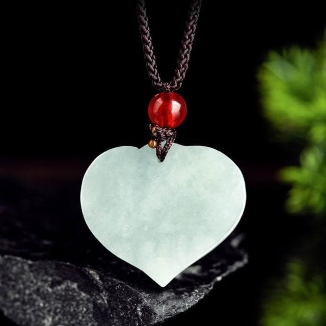 【LEEHER】玉項鍊/玉石/玉佩/玉墜/冰種玉/翡翠項鍊/愛心吊墜/招財項鍊/招姻緣/桃花運/禮物/情侶項鍊