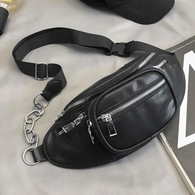 【MoonDy】側背小包包 情侶包包 男生包包 包包 斜背包 腰包 胸包 黑色包包 鏈條包 日系包包 小包包 生日禮物 情侶禮物