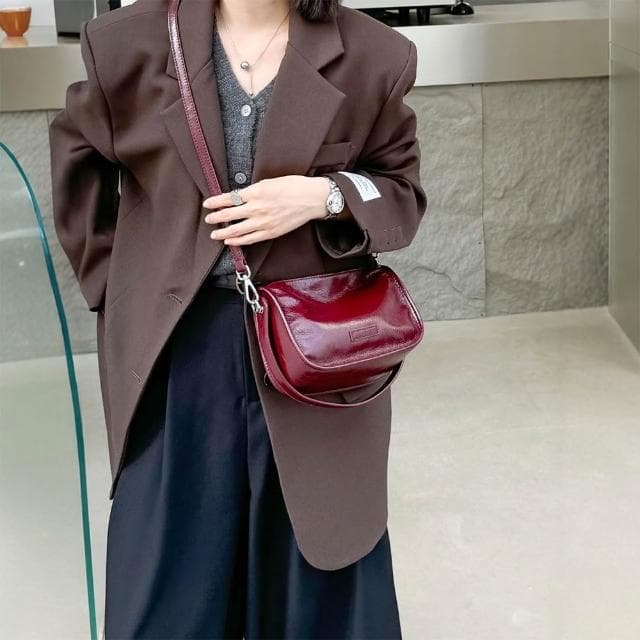 【MoonDy】小方包 牛皮包包 真皮包包 小包包 包包 腋下包 單肩包 手提包 斜背包 韓國包包 真皮腋下包 復古單肩包 禮物