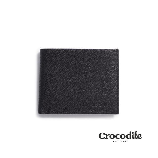 【Crocodile】鱷魚皮件 男生短夾 錢包 7卡拉鍊 雙鈔 Rocky系列 0103-09905-黑藍兩色皮夾送禮推薦
