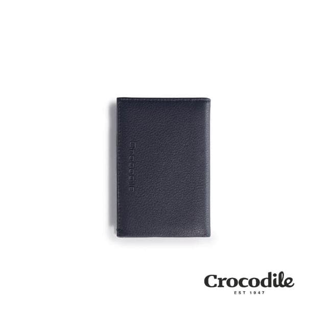 【Crocodile】鱷魚皮件 名片夾 真皮名片夾 8張/3卡 Rocky系列 0103-09906 黑藍兩色真皮名片夾 送禮推薦