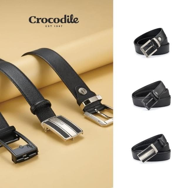 【Crocodile】鱷魚皮件 《多款任選》真皮打洞皮帶 男生皮帶推薦 休閒皮帶-32MM/35MM-綜合皮帶商品送禮推薦