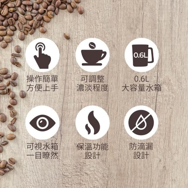 【AIWA 愛華】600ml 美式復古咖啡機(AI-KFJ06) 4杯容量 美式咖啡機 咖啡粉適用 可調濃淡