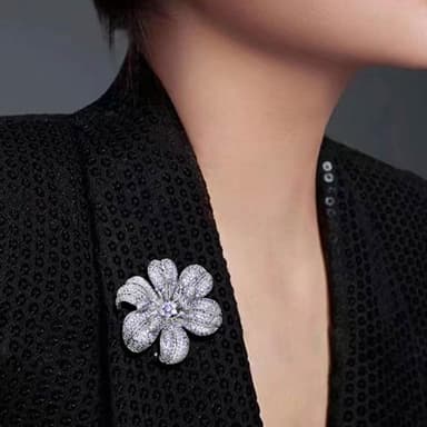 【LEESA】金屬別針\復古胸針\造型胸針\鋯石\花朵\配飾\優雅\配件\送媽媽\情人節禮物\花開富貴\小香風\胸針\別針