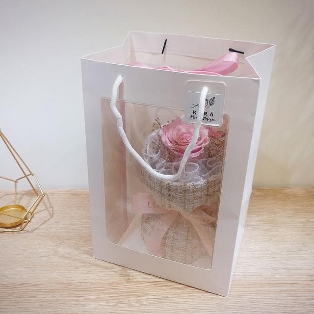 KIRA與花花藝小香風玫瑰永生花花束/小款/如夢似幻/粉(生日花束 情人節花束 畢業花束 禮物 母親節花束)