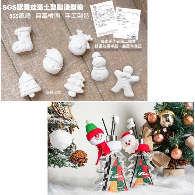 【QIDINA】聖誕狂歡造型擴香瓶200ml+造型補充瓶500ml/ 交換禮物 送禮盒 生日禮物 聖誕禮物 婚禮小物 聖誕節禮物