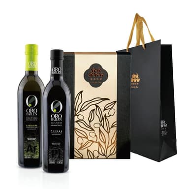 【Oro Bailen 皇嘉】特級冷壓初榨橄欖油 500ml 福至雙冠禮盒2入組 (任選) Picual Arbequina 中秋禮盒 橄欖油禮盒 送禮 交換禮物 年節禮盒