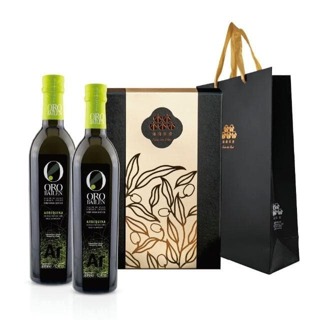 【Oro Bailen 皇嘉】特級冷壓初榨橄欖油 500ml 福至雙冠禮盒2入組 (任選) Picual Arbequina 中秋禮盒 橄欖油禮盒 送禮 交換禮物 年節禮盒
