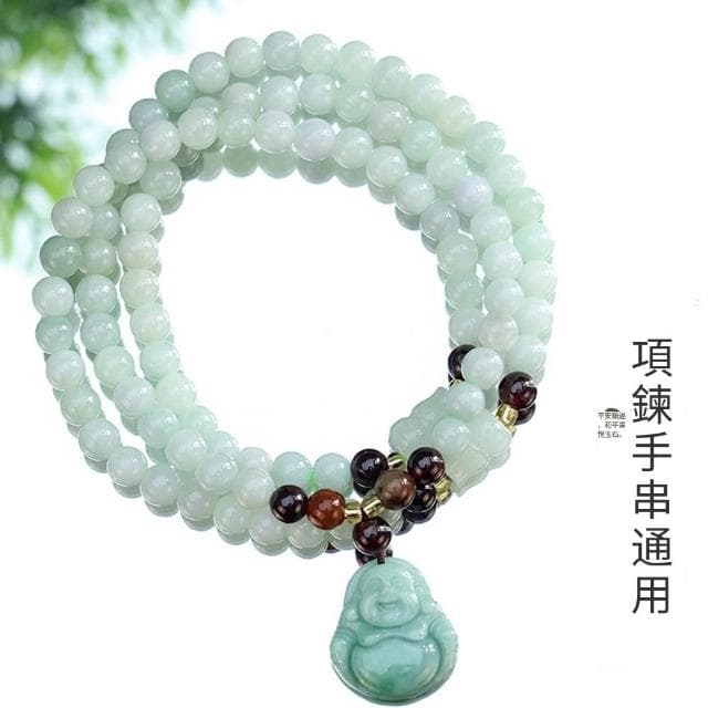【Paiya 派亞】翡翠石榴石貔貅手鏈項鏈女兩用原創設計翡翠佛公平安扣手串首飾送禮好物/交換禮物