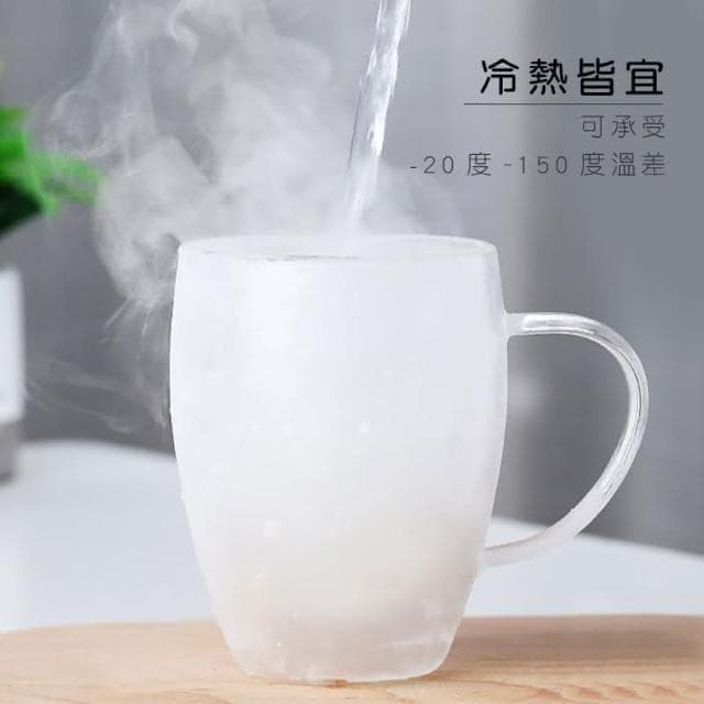 耐熱雙層玻璃杯350ml (防燙玻璃水杯 咖啡杯 隔熱杯 雙層杯 質感時尚水杯 飲料杯  抽獎禮物 辦公小物 餐廚 創意家居 日用品 送禮 生日禮物 交換禮物)