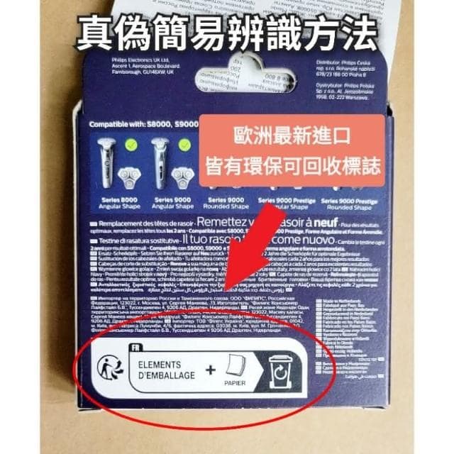 【Philips 飛利浦】Philips 飛利浦 原廠 刮鬍刀 刀片 刀網  SH91 電鬍 三刀 9系 Prestige Series