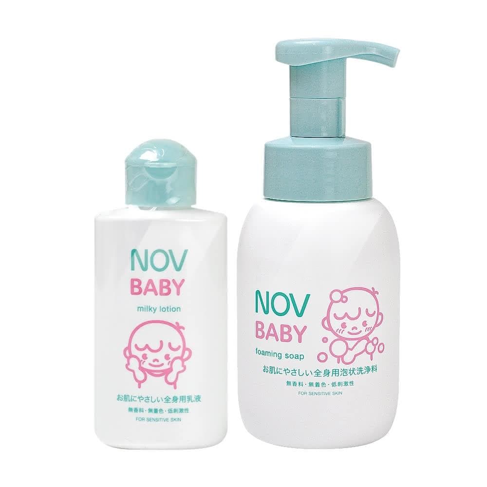 【NOV 娜芙】貝比溫和沐浴乳300ml / 溫和乳液120ml 兩款任選(嬰兒用/日本原裝進口) 樂齡生醫