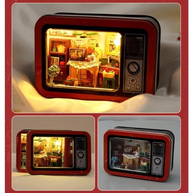 大旺小舖: 新款diy袖珍娃娃屋材料包小屋電視鐵盒系列 純真年代 三款可選 生日結婚母親節情人節聖誕交換禮物 實體店面