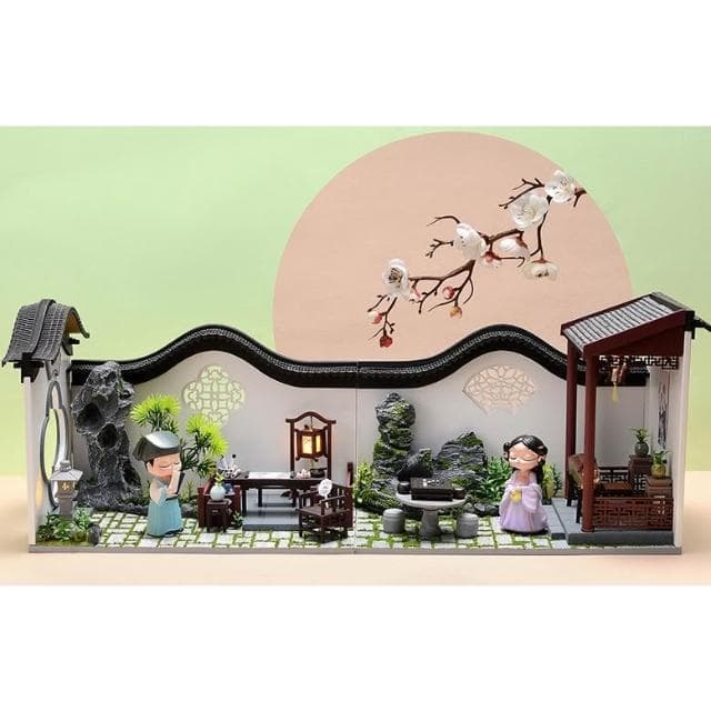 大旺小舖: diy袖珍娃娃屋材料包中式庭院淺雲居 加 惜緣軒 兩款合賣 生日結婚聖誕情人節禮物 台北車站實體店面