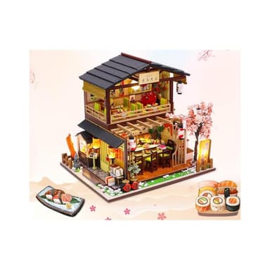 大旺小舖:DIY小屋 吉本壽司店 袖珍屋娃娃屋材料包 現貨在台北當天寄 賣場上百款小屋 生日結婚母親節情人節聖誕交換禮物