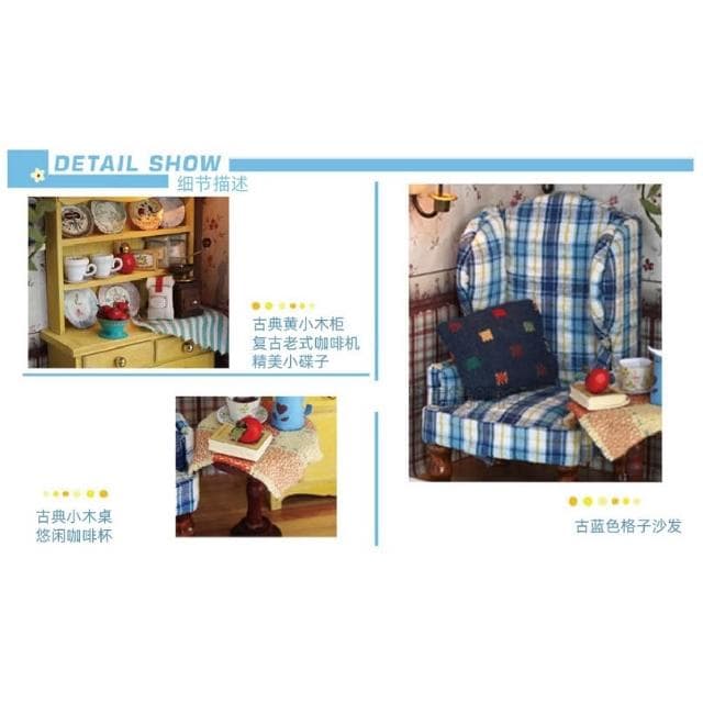 大旺小舖:DIY小屋仲夏午後立體相框袖珍屋娃娃屋材料包 生日結婚母親節情人節聖誕交換禮物 實體店面