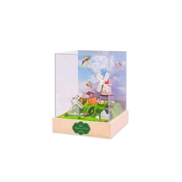 大旺小舖:DIY小屋 小方盒系列 風車山丘 袖珍屋娃娃屋材料包 生日結婚母親節情人節聖誕交換禮物 實體店面