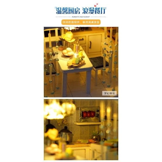 大旺小舖:DIY小屋微藍印記 袖珍屋娃娃屋材料包 生日結婚母親節情人節聖誕交換禮物 實體店面