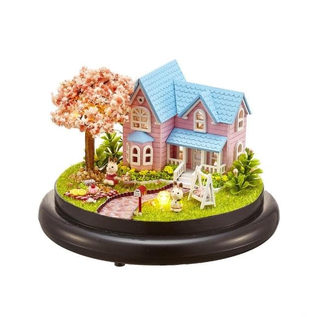 大旺小鋪:DIY小屋環遊世界音樂盒櫻花約定  袖珍屋娃娃屋材料包 賣場上百款小屋可選 生日母親節情人節聖誕交換畢業禮物
