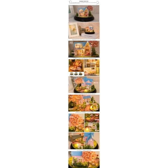 大旺小鋪:DIY小屋環遊世界音樂盒櫻花約定  袖珍屋娃娃屋材料包 賣場上百款小屋可選 生日母親節情人節聖誕交換畢業禮物