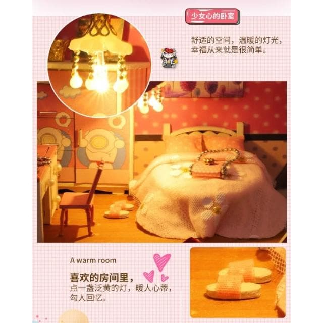 大旺小舖:DIY小屋花開淺夏 袖珍屋娃娃屋材料包 生日結婚母親節情人節聖誕交換禮物 實體店面