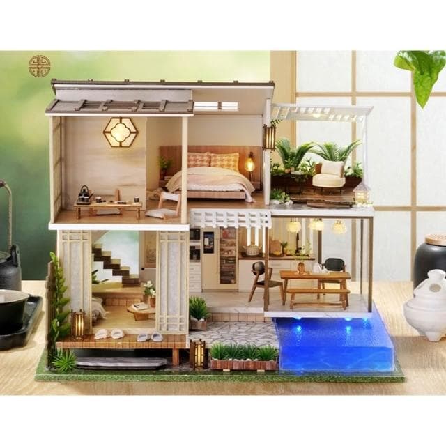 大旺小舖:DIY小屋素雅恬靜  袖珍屋娃娃屋材料包 生日結婚母親節情人節聖誕交換禮物 實體店面