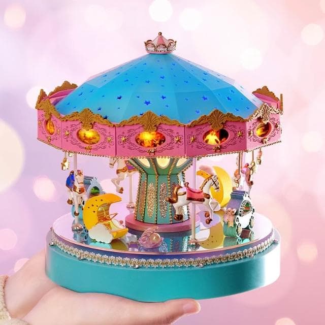 大旺小舖:DIY小屋袖珍屋娃娃屋材料包 夢幻旋轉木馬 生日結婚母親節情人節聖誕交換禮物 實體店面