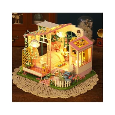 大旺小舖:DIY小屋花間夢境 袖珍屋娃娃屋材料包 生日結婚母親節情人節聖誕交換禮物 台北現貨