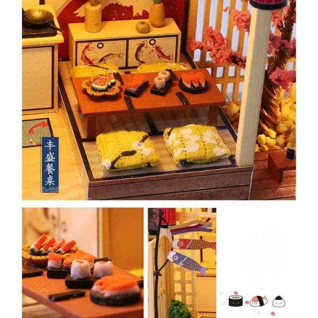 大旺小舖:DIY小屋傾櫻小舍 日式風  袖珍屋娃娃屋材料包 生日結婚母親節情人節聖誕交換禮物 實體店面