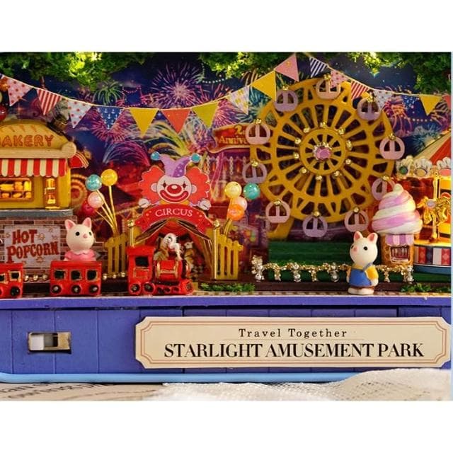 大旺小舖:DIY小屋袖珍屋娃娃屋材料包盒子劇場旅行三部曲 星光遊園 生日結婚母親節情人節聖誕交換禮物 實體店面