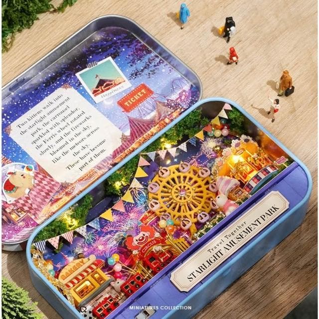 大旺小舖:DIY小屋袖珍屋娃娃屋材料包盒子劇場旅行三部曲 星光遊園 生日結婚母親節情人節聖誕交換禮物 實體店面