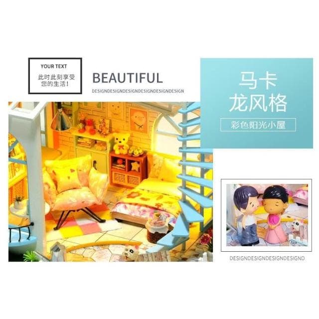 大旺小舖:DIY小屋  月光天臺 袖珍屋娃娃屋材料包 生日結婚母親節情人節聖誕交換禮物 實體店面