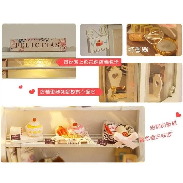 大旺小舖: diy袖珍娃娃屋材料包小屋甜馨漫漫 蛋糕店 台北車站實體店面 生日結婚母親節情人節聖誕交換禮物