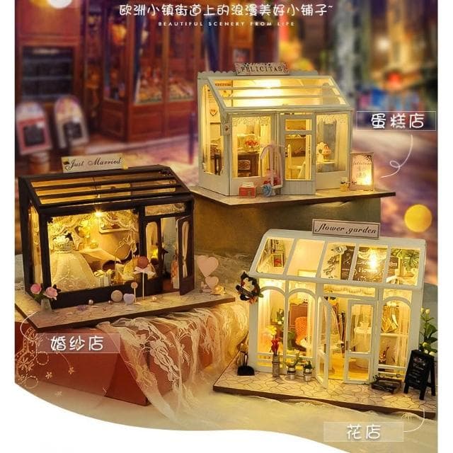 大旺小舖: diy袖珍娃娃屋材料包小屋甜馨漫漫 蛋糕店 台北車站實體店面 生日結婚母親節情人節聖誕交換禮物