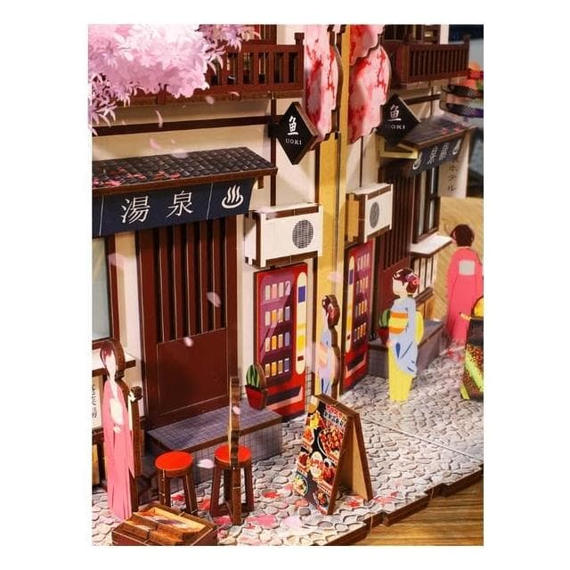 大旺小舖:diy袖珍娃娃屋材料包小屋櫻の町(櫻花小鎮)  生日結婚母親節情人節聖誕交換禮物 實體店面