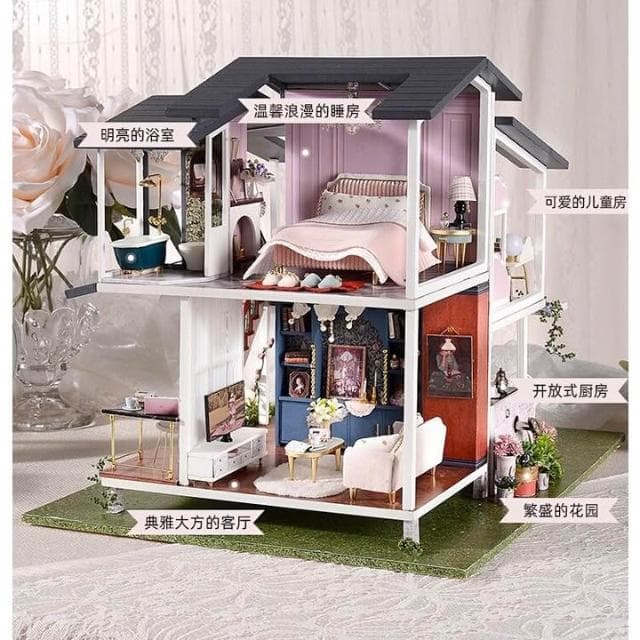 大旺小舖:DIY小屋莫奈花園 袖珍屋娃娃屋材料包 生日結婚母親節情人節聖誕交換禮物 台北車站實體店面