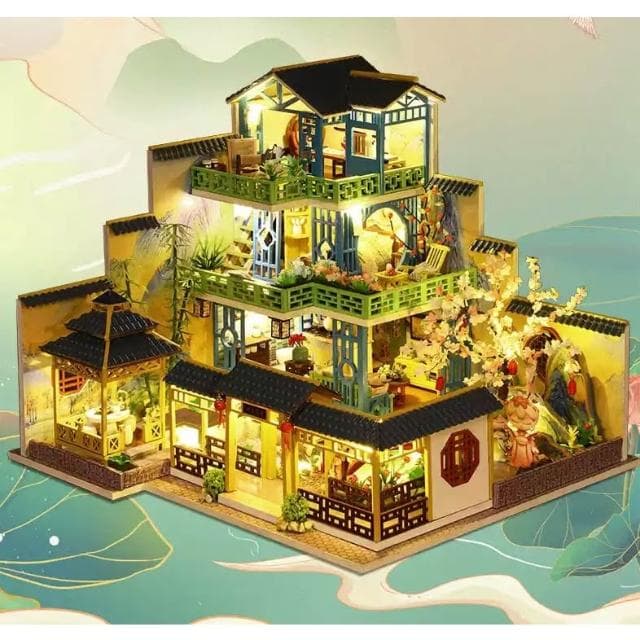 大旺小舖:DIY小屋富春山居 袖珍屋娃娃屋材料包大型屋  生日結婚母親節情人節聖誕交換禮物 實體店面