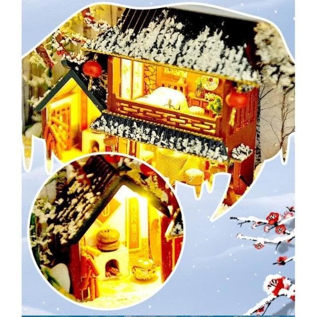 大旺小舖:DIY小屋四時景觀盒 中國風冬天袖珍屋娃娃屋材料包 賣場上百款小屋 生日結婚母親節情人節聖誕交換禮物