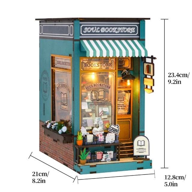 大旺小舖:書立DIY小屋靈魂書店 袖珍屋娃娃屋材料包 生日結婚母親節情人節聖誕交換禮物 實體店面