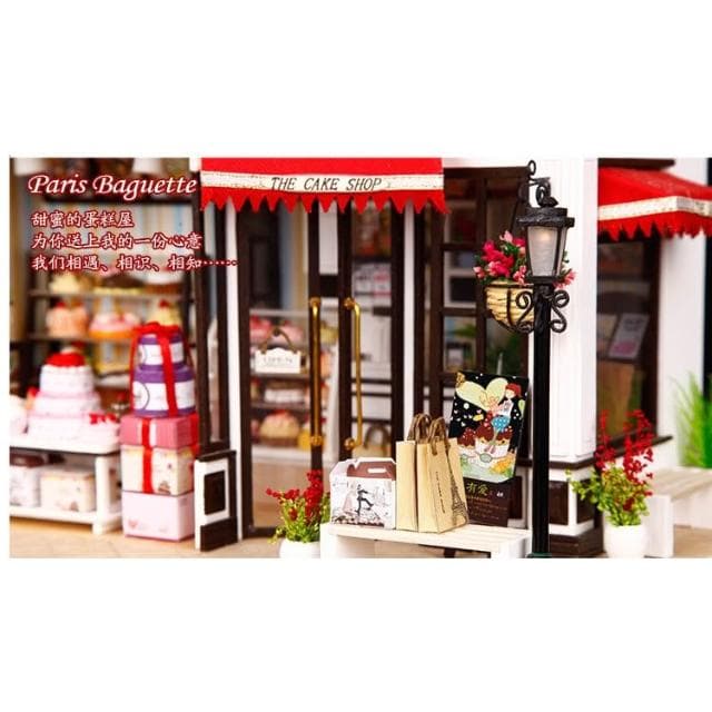 大旺小舖:DIY小屋袖珍屋娃娃屋材料包巴黎貝甜 又要開蛋糕店喔 生日情人節禮物 台北車站出貨